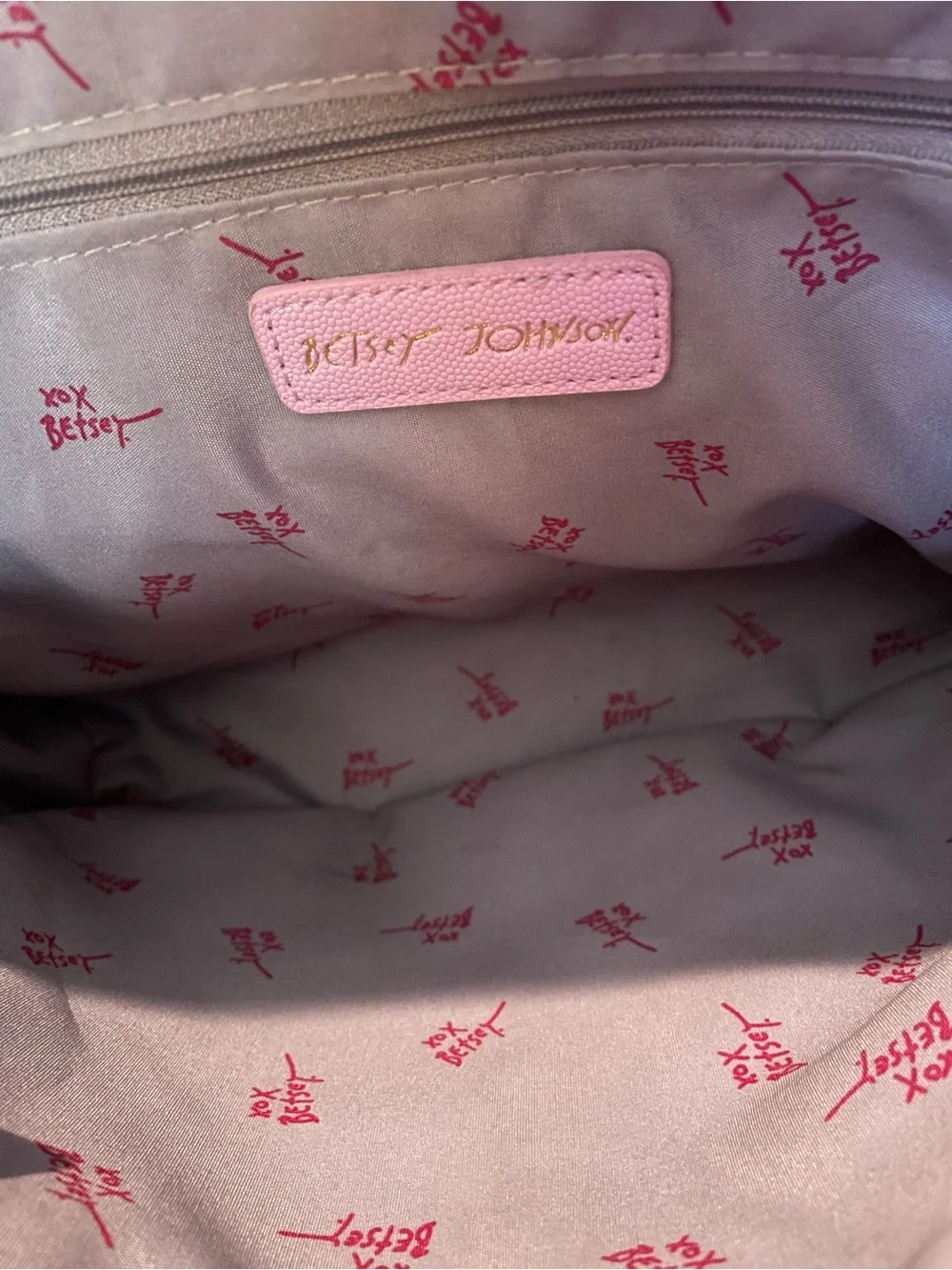 Betsey Johnson Faux Leather Tote and Matching Shoe Print Wristlet (Set)